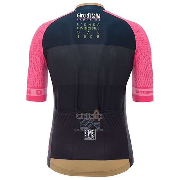 Giro d'Italia Ropa Ciclismo Culotte Corto 2017 Hombre Mangas Cortas Monza Milano Brown